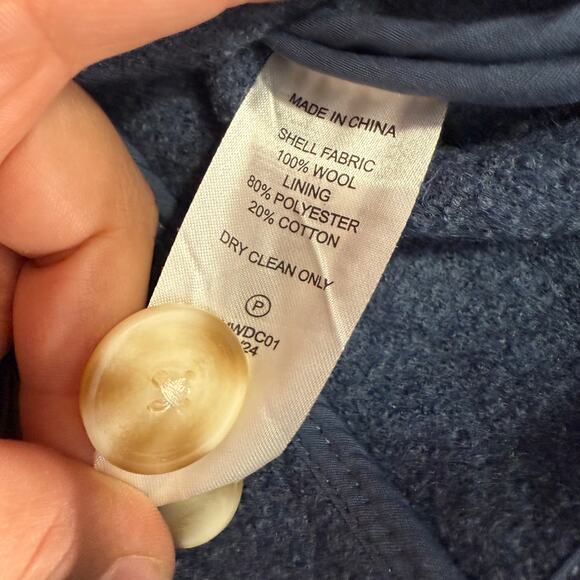 Quince 100% Merino Wool Cropped Shirt Jacket, Denim Blue Melange, S - Picture 4 of 5